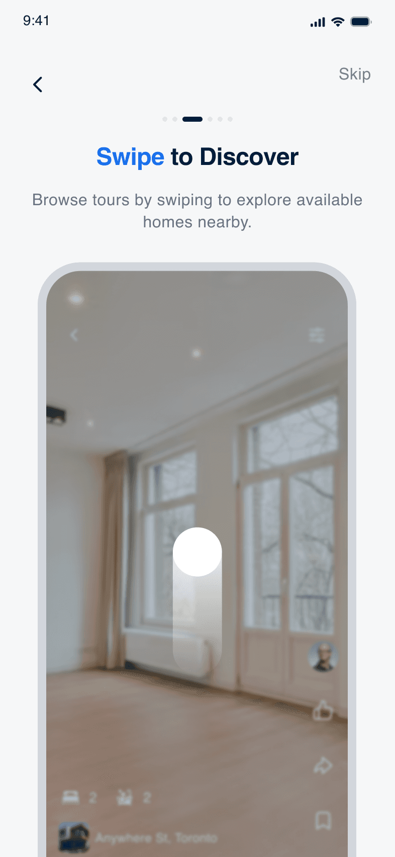 Swipe to Discover — Revun tour discovery screenshot